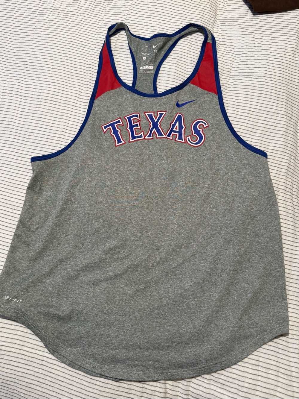 Nike Grey TEXAS Tank with Red & Blue Trim
